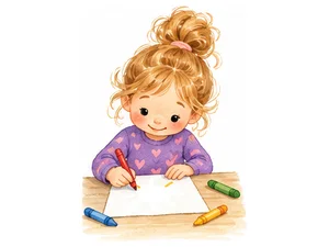 a girl drawing