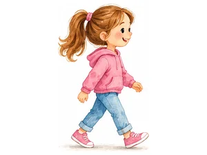 a girl walking