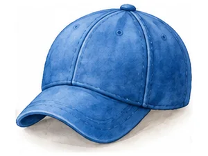 a blue cap
