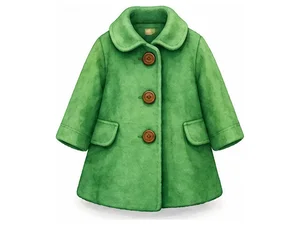 a green coat