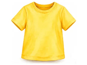 a yellow T-shirt
