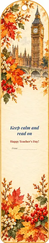 Закладка ко Дню учителя: Keep calm and read on