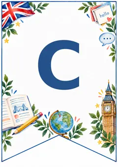 Флажок гирлянды Teacher’s Day, буква C