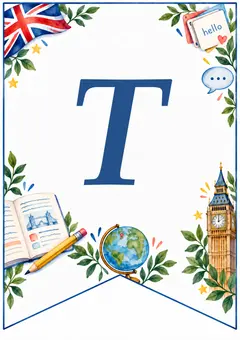 Флажок гирлянды Teacher’s Day, буква T