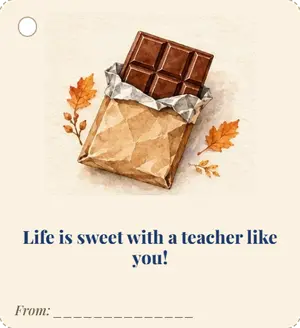 Бирка на подарок учителю: Life is sweet with a teacher like you!
