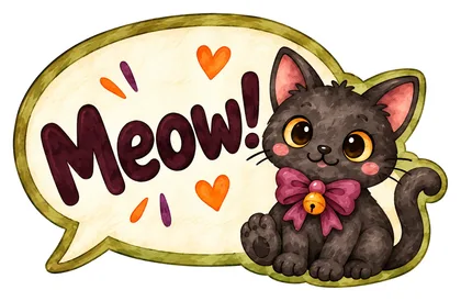 Речевое облачко «Meow!»