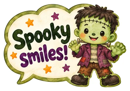 Речевое облачко «Spooky smiles!»