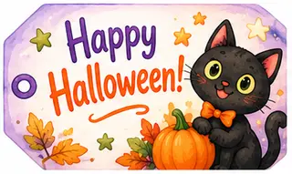 Бирка на угощение: Happy Halloween!