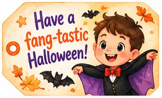 Бирка на угощение: Have a fang-tastic Halloween!