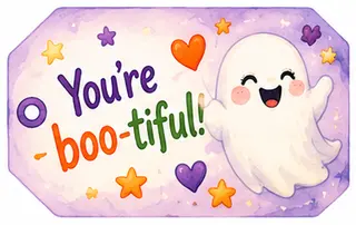 Бирка на угощение: You’re boo-tiful!