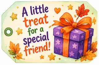 Бирка на угощение: A little treat for a special friend!