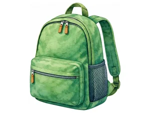 a green schoolbag