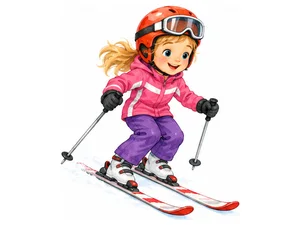 a girl skiing