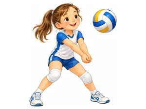 a girl playing volleyball