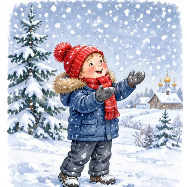 a boy in the snow